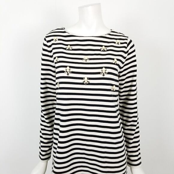 LOFT Striped Embellished Shift Dress Small - Picture 2 of 7